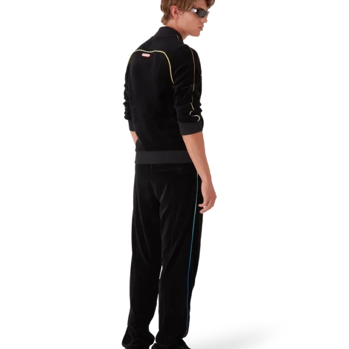 Trainingsjacke aus Velours mit Farbverlaufspaspel