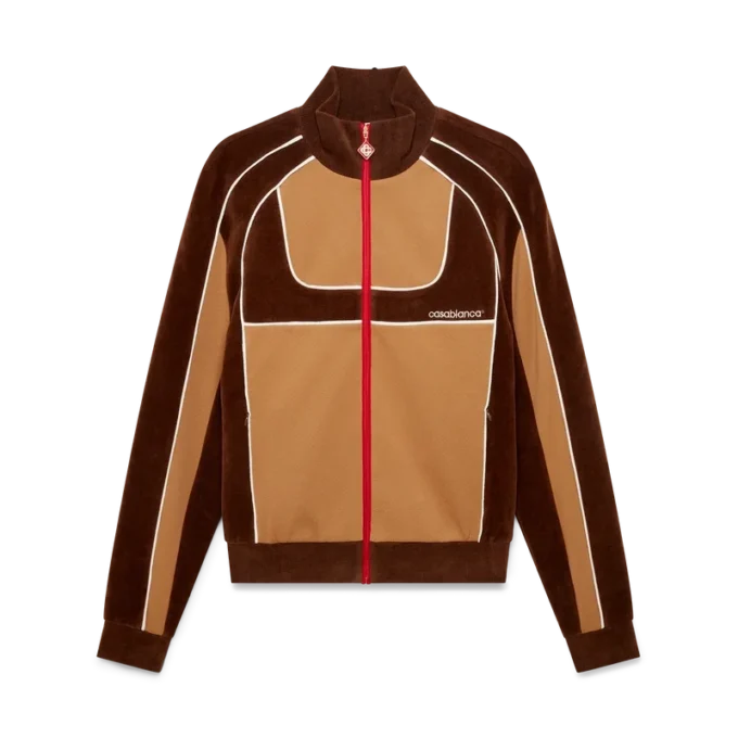 Trainingsjacke mit Chenille-Einsätzen