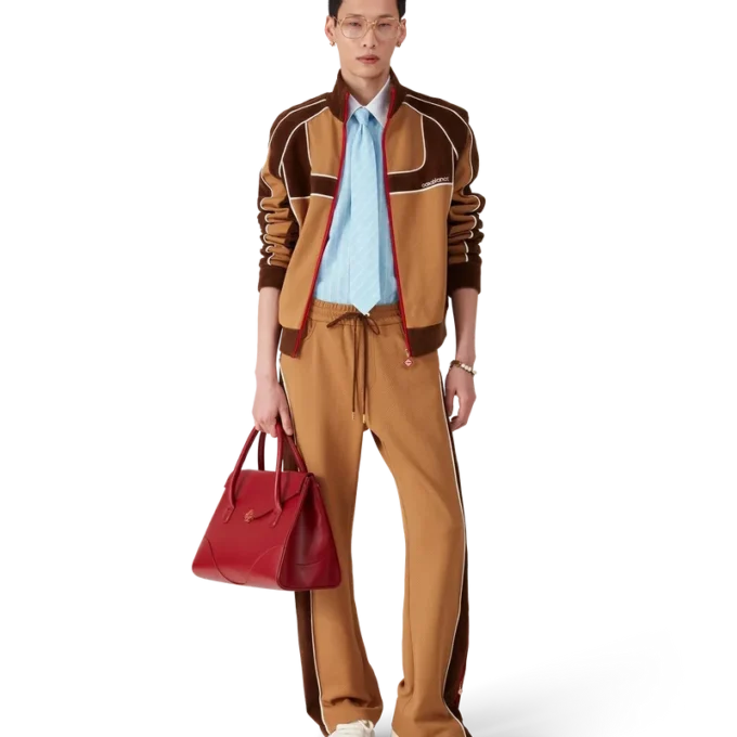 Trainingsjacke mit Chenille-Einsätzen