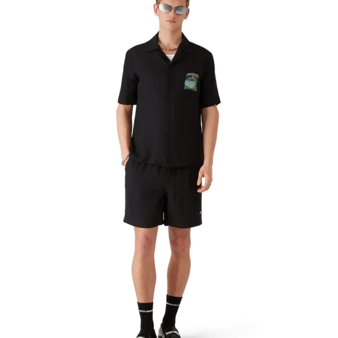 Volcano Kurzarm-Jacquard-Klassiker-Shirt