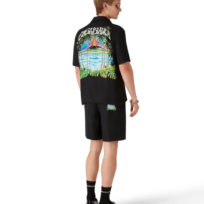 Volcano Kurzarm-Jacquard-Klassiker-Shirt