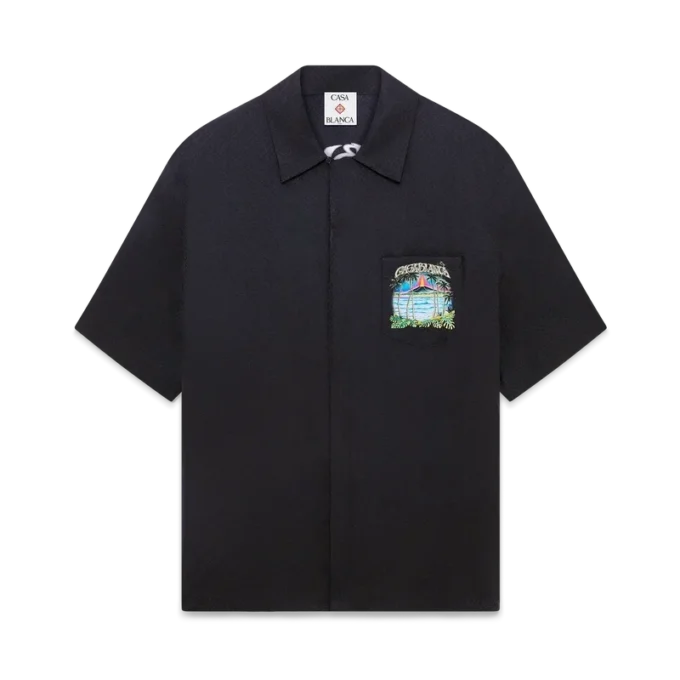 Volcano Kurzarm-Jacquard-Klassiker-Shirt