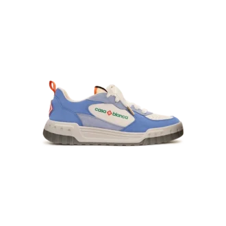 Weiß-blauer Court-Sneaker für Damen