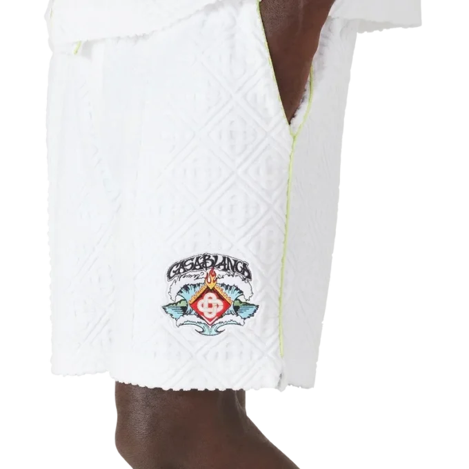 Weiße Frottee-Shorts Weiße Frottee-Shorts