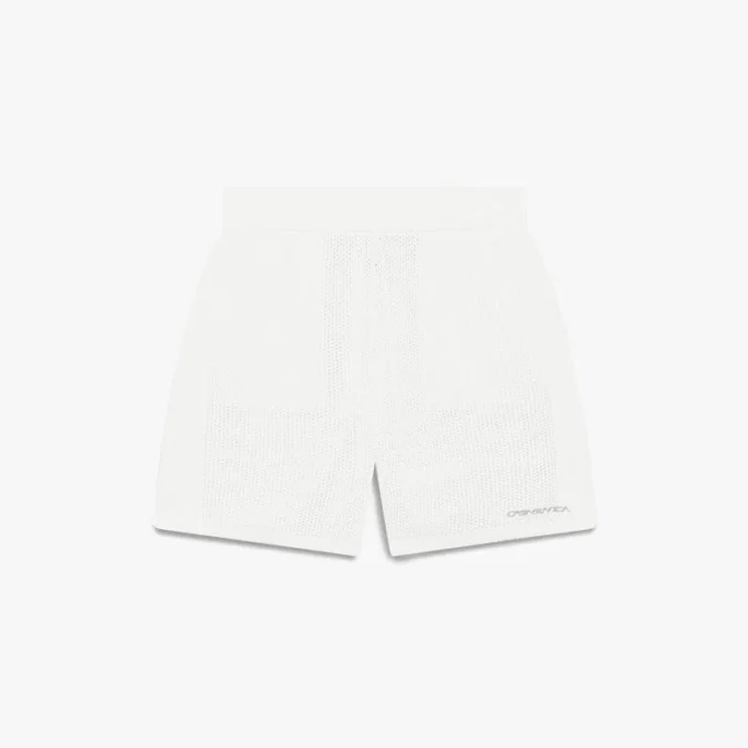 Weiße Mesh-Shorts