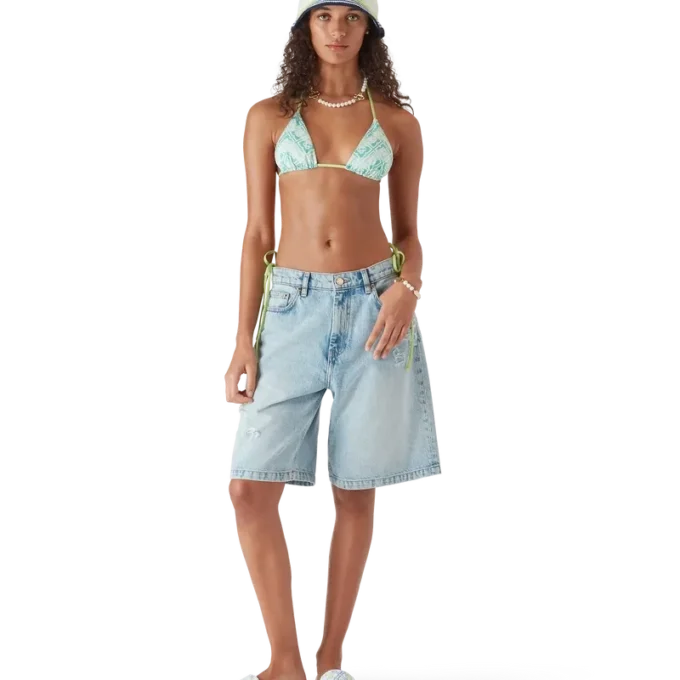 Weiße Monogram-Pool-Slides für Damen