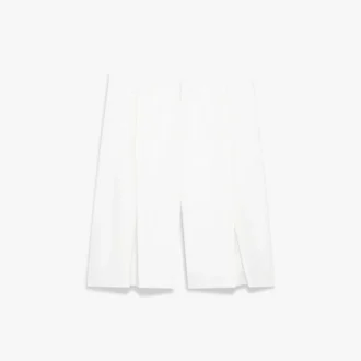 Weiße, plissierte Baggy-Shorts