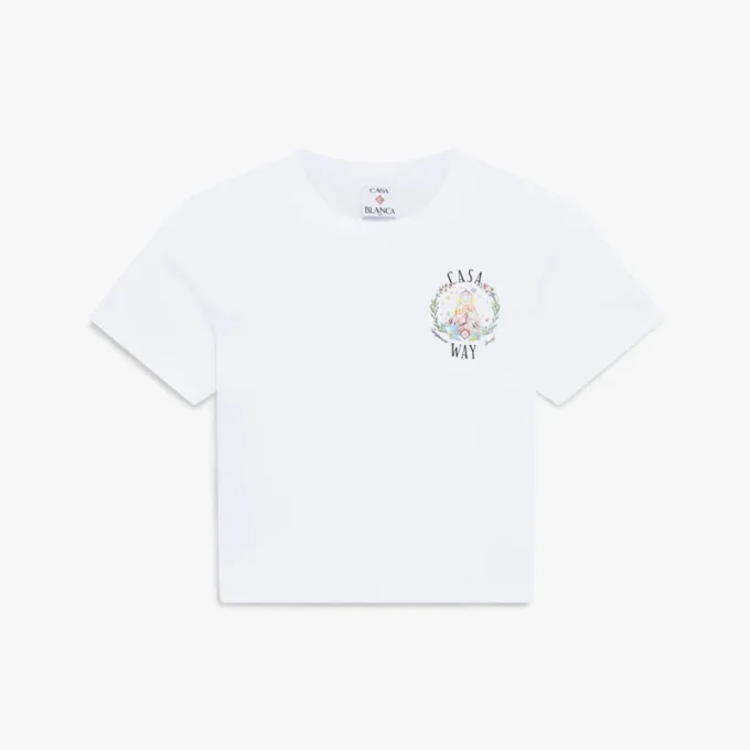 Weißes Casa Way Baby-T-Shirt mit kurzen Shorts